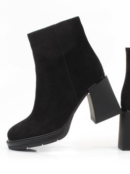 04-M3-9203 BLACK Ботильоны зимние женские (натуральная замша, натуральный мех)