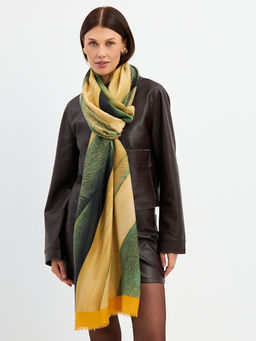 Большой, мягкий, тонкий и очень нежный двусторонний палантин с рисунком - Tantino фото 4