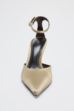 SATIN HIGH-HEEL SHOES WITH STRAP - Zara фото 6