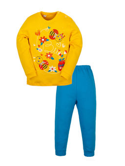 Костюм детский желтыйбирюза принт букашки
