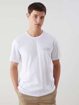 Bisiklet Yaka K?sa Kollu Bask?l? Penye Erkek Ti??rt