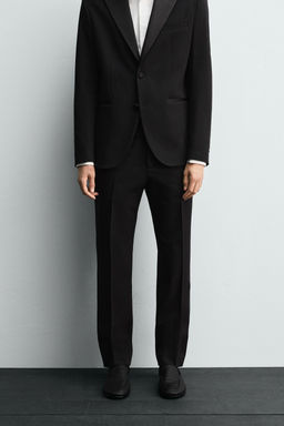 WOOL BLEND TUXEDO SUIT TROUSERS - Zara фото 2
