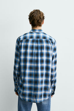 CAMISA FLUIDA CUADROS AARON LEVINE X ZARA / Azul  фото 3