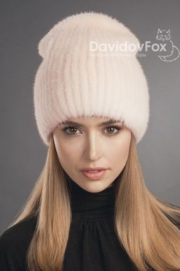 Шапка Бини норка крем