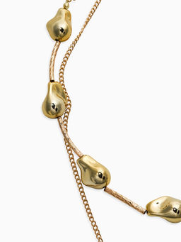Колье "Борокко", цепь, 2 яруса, цвет золото