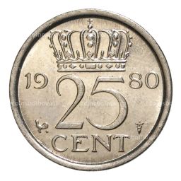 25 центов 1980 года Нидерланды