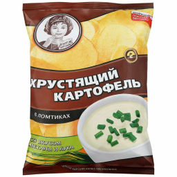 Хрустящий картофель, чипсы со вкусом сметаны и лука, произведены из свежего картофеля, 70 г