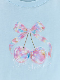 Футболка для девочек голубая укороченная - Mark formelle фото 5