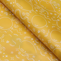 Цена за 10 шт. Бумага упаковочная глянцевая двусторонняя «Зверята с шарами», 100×70 см