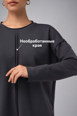 Женский лонгслив оверсайз из футера двухнитки Happyfox - Happy fox фото 2