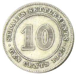 10 центов 1927 года Стрейтс Сетлментс