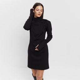 Платье - футляр женское короткое MINAKU: PartyDress, чёрное, размер 44