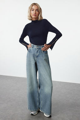 Antrasit Kol Ucu Dugme Detayl? Triko Kazak TWOAW24KZ00309 - Trendyolmilla фото 16