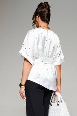 Блуза 6306 молочный+горох - B&F фото 3