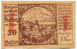 Банкнота 50 геллеров 1920 года Австрия  Россац на Дунае (нотгельд)