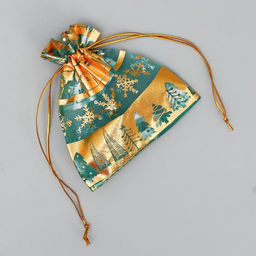 Цена за 20 шт. Мешочек подарочный органза Золотые снежинки, 10 х 12 см +/- 1.5 см - Дарите счастье фото 4