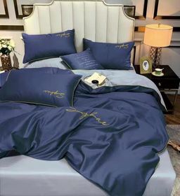 КПБ Mency однотонный с вышивкой MENO035 1.5 спальный