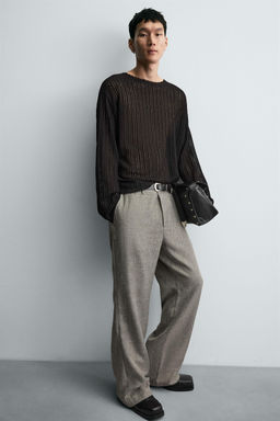 TEXTURED FLARE FIT TROUSERS - Zara фото 5