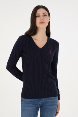 Свитер U.S. Polo Assn темно-синий из хлопка  фото 3