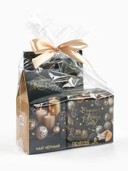 Подарочный набор новогодний Уюта в Новом году, чай 50 г, печенье с предсказанием, ежедневник - Фабрика счастья фото 3