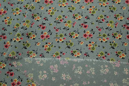 Штапель Премиум Воздушные букетики цв.т.голубая ель, ш.1.45м, вискоза-100%, 120гр/м.кв - Купава фото 7