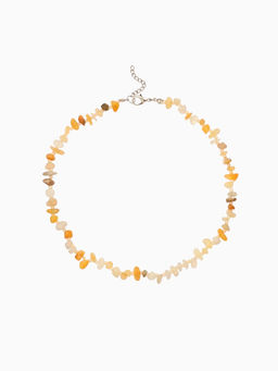 Ожерелье из камня, 45 см, янтарное