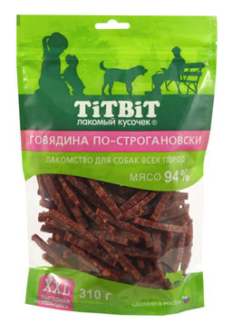 Титбит XXL Говядина по-строгановски для собак всех пород XXL 350 г 1/18 4690538025536