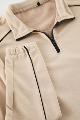 TRENDYOL MAN Tas Oversize/Genis Kesim Dik Yaka Fermuarl? Ici Polar Biyeli 100% Pamuk Sweatshirt TMNAW25SW00033 - Trendyolmilla фото 7