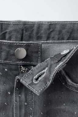 WIDE-LEG JEANS WITH RHINESTONES - Zara фото 4