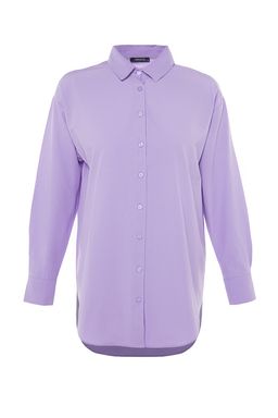 Plaj Giyim Lila Dokuma Maxi Gomlek TBESS22GO0664