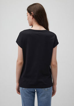 Bask?l? Siyah Tisort - Mavi фото 4