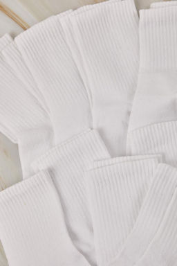 Beyaz Unisex 20li Kolej/Orta Boy/Tenis Pamuklu Corap TEDSS25CO00011 - Trendyolmilla фото 6