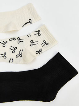 Bask?l? Kad?n Soket ?orap 3l?