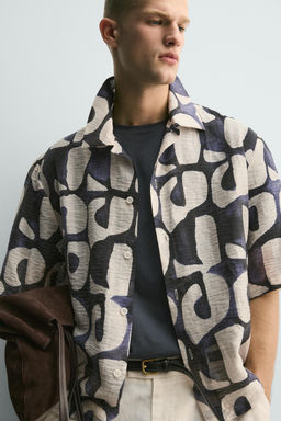 CAMISA ESTAMPADO GEOM?TRICO / Marino oscuro