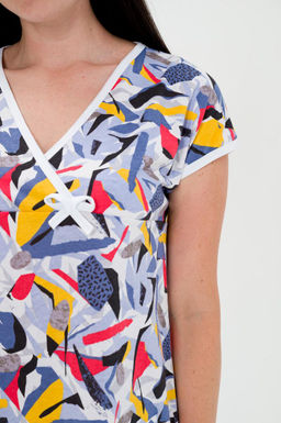 Ночная сорочка из кулирки Социал спущенное плечо абстракция - Амадэль фото 8