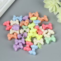 Бусины для творчества пластик Бант. Пастельные тона набор 30 шт 15 гр 1,4х1 см