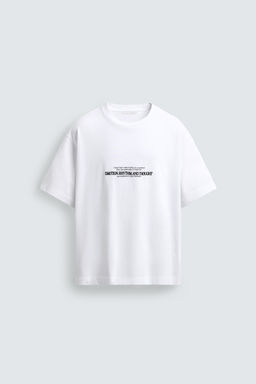 CAMISETA BOXY FIT BORDADOS COMBINADOS / Blanco - Zara фото 6