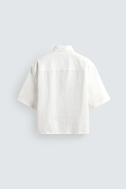 CAMISA RELAXED FIT TEXTURA / Blanco - Zara фото 8