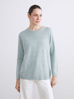 Bisiklet Yaka ?izgili Kad?n Triko Kazak