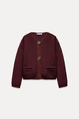 CHUNKY-KNIT CARDIGAN - Zara фото 4