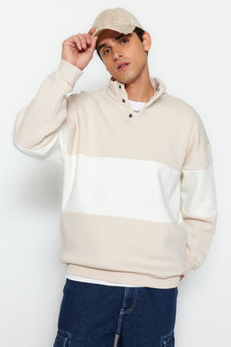 TRENDYOL MAN Siyah Oversize/Genis Kesim C?tc?tl? Renk Ici Polar Pamuklu Sweatshirt TMNAW24SW00160 - Trendyolmilla фото 20