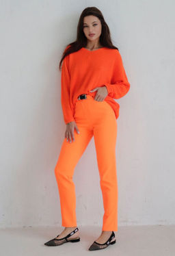 10143 Брюки-дудочки коралловые