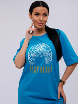 Сорочка "Царевна 4" синяя, трикотаж