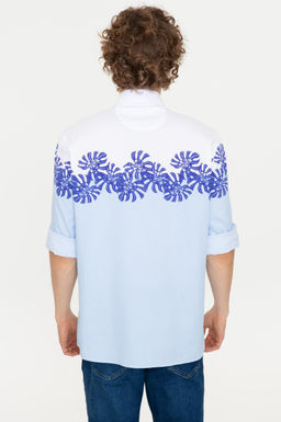 Erkek Mavi Uzun Kollu G_mlek