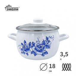 ЭМ_Кастрюля 3,5л сф. "Морозная роза" ст/кр арт С-4213САП2/4 (103197)