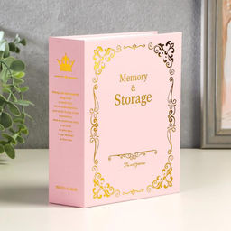 Фотоальбом на 100 фото 10×15 см «Золотые узоры на розовом», 18×14×5.5 см
