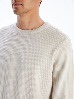 Bisiklet Yaka Kareli Erkek Triko Kazak