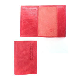 Обложка для паспорта Croco-П-404 (5 кред карт) натуральная кожа рубин крек (216) 260914