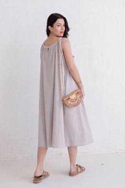 Платье хлопковое светло-серое - Martichelli фото 3
