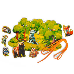 Шнуровка "Животные в лесу"